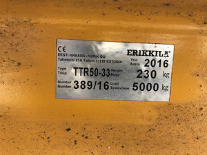 Reguleeritav kraana travers 5t ERIKKILA (4 foto / 4)