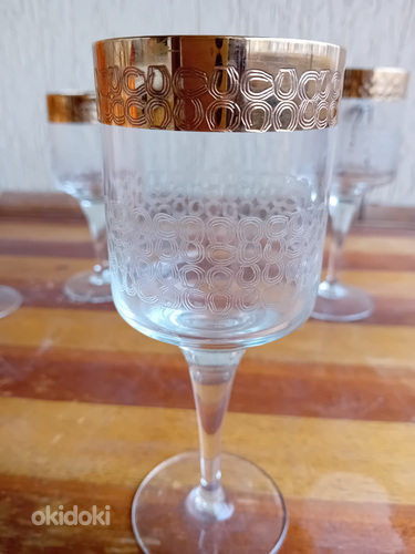 Винтажные бокалы с позолотой.Хрусталь. (фото #3)