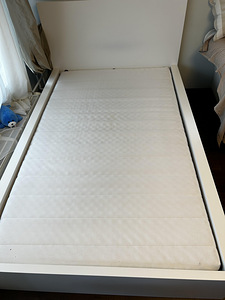 MALM voodiraam, kõrge, 120x200 cm, valge+ÅSVANG vahtmadrats (2 foto / 4)