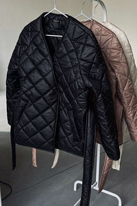 Padded quilted belted warm coat jacket kimono (5 foto / 9)