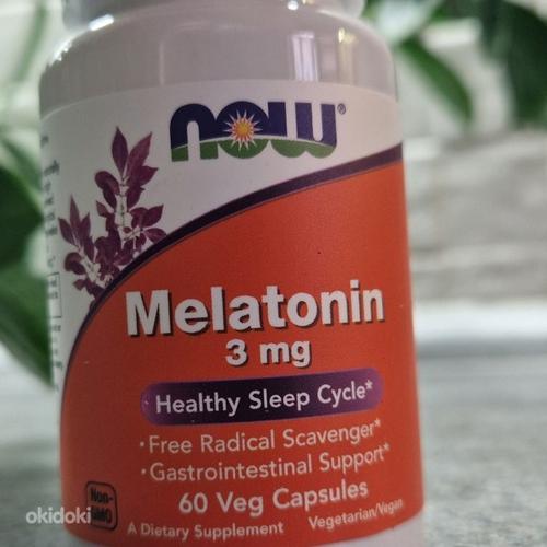 NOW Foods, melatoniin, 3 mg, 60 kapslit (foto #1)
