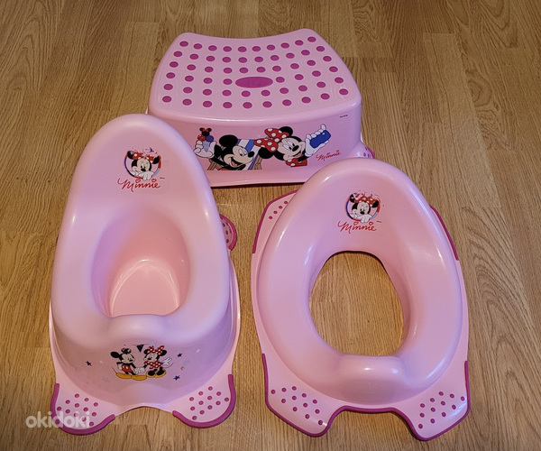 Детский туалетный набор Минни Микки горшок сиденье (фото #1)