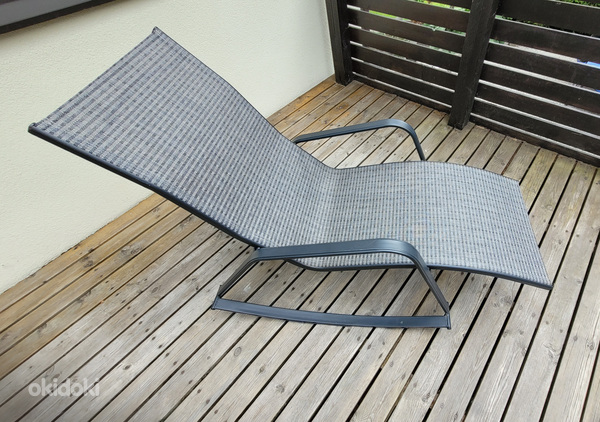 Терраса садовое кресло-качалка шезлонг темно-серый (фото #2)