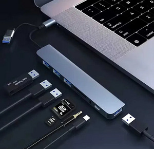 USB, USB-c HUB, док-станция. (3 фото из 6)