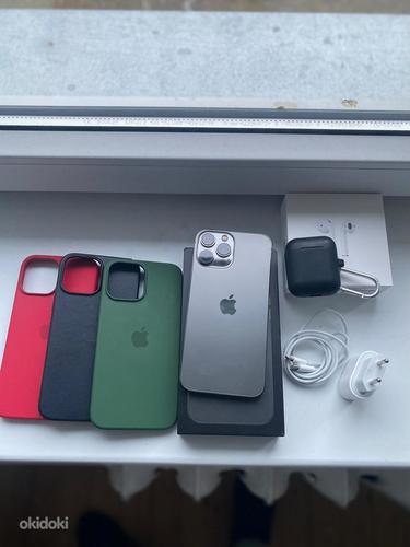iPhone 13 Pro Max Graphite + AirPods + чехлы (фото #1)